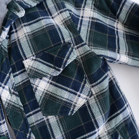 Mountain Ridge Flannel Zip Up with Hoodie Shacket Jacket - Small - Picture 10 of 13